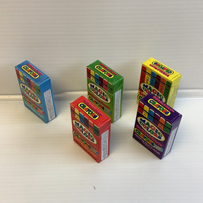 Set of colorful crayon boxes: Magic Colors bubblegum crayons for Nassau Candy 31677