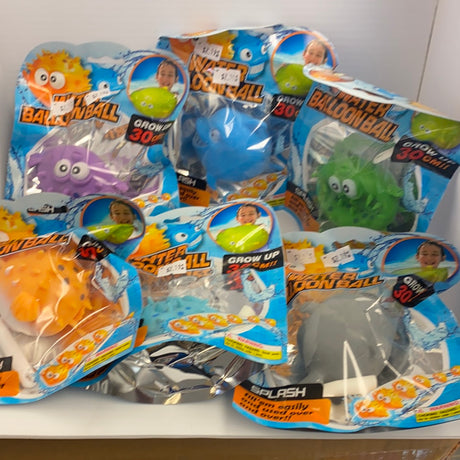 Assortment of reusable water balloon balls in various colors and designs for BVP 88621