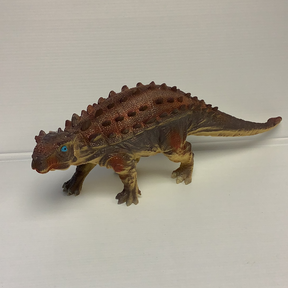 Soft touch ankylosaurus toy dinosaur model, brown and tan coloring for IMEX Model Company IMX49405