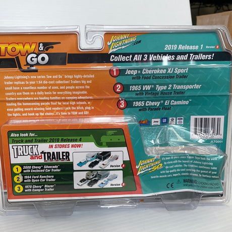 Tow & Go1965 VW Type 2 Transporter l Van w/ Vintage House Trailer | JLTG002WG | Johnny Lightning-Round2 Returns-[variant_title]-ProTinkerToys