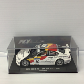 Slot car of a 2002 BMW 320i E-46 race car for Fly Car 88090