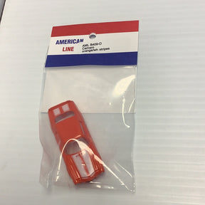 Orange Camaro toy car in clear plastic packaging for American Line B409