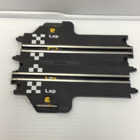 Three black lap counter strips with white markings and "Lap" text for Johnny Lighting JL2009