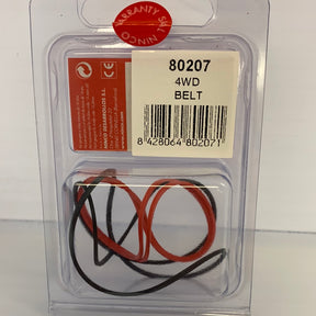 Red and black 4WD belt for 1/32 scale slot cars for NINCO 1/32 Slot cars 80207, front view