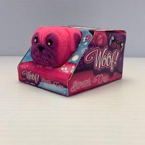 Pink stuffed bulldog toy in its open box packaging for BVP 88617