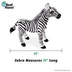 Stuffed zebra toy, measuring 11 inches long for Real Planet ZA28D