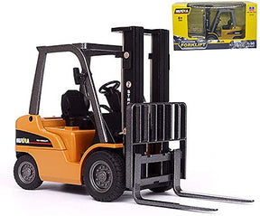 Yellow diecast metal forklift model with attached forks for Imex Model Co IMX14513