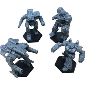 Miniature sci-fi battle figures in various poses for BattleTech 35725