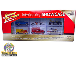 Display case for collectible die-cast cars, holding six vehicles for Johnny Lightning 553-04