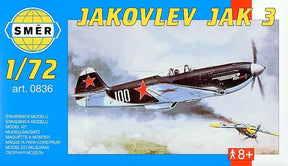 Scale model kit box art featuring a Jakovlev Jak 3 aircraft for SMER 0836
