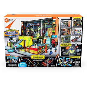 Building set for a small factory habitat with modular components and action figures for HexBug 430-7131