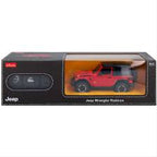 Red 1:24 scale Jeep Wrangler Rubicon toy car in box for Rastar 79500