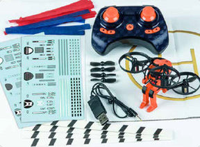 Remote controls, manual, and orange quad drone for RC fun for Rage R/C RGR4504