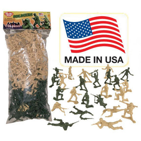 Assortment of plastic army men figures in green and tan colors for Tim Mee 06118