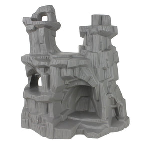 Grey diorama piece resembling ruined stone towers and archway for Tim Mee 70295