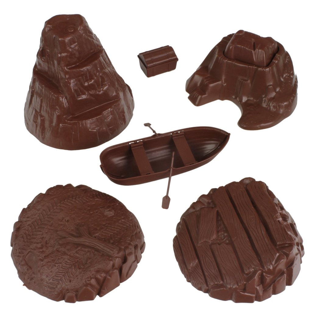 Volcano Island Boat Battle Terrain – Rust Brown | 07700 | Tim Mee