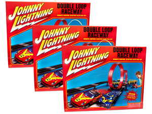 Johnny Lightning 24' Double Loop Raceway Remote Control Electric 1:43 Scale Slot Race Set | JLRS001 | Auto World | EXCLUSIVE-Johnny Lightning-1 Pack-ProTinkerToys