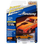 Yellow classic car toy in box, collectible die-cast model for Johnny Lightning Die Cast JLCG027