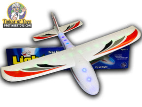 Flying toy airplane with red, white, and black accents, ready for flight for Firefox Toys FF96321