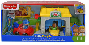 Toy playset featuring a garage, farm elements, and small figures for imaginative play for Mattel FWB89