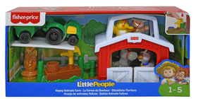 Toy set with miniature farm and garage for imaginative play for Mattel FWB89