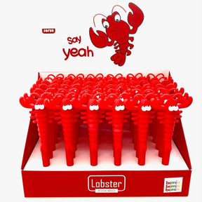 Red lobster-shaped gel pens in a box, ready for writing for BCmini 22367