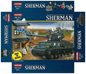 Toy set box art featuring a model M4 Sherman tank from the Korean War for Oxford OXF3527