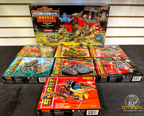 Assortment of sci-fi robot battle game starter sets for IMEX 6002-6009, front view
