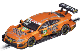 Orange Mercedes-AMG C 63 DTM race car model with sponsor decals for Carrera 20027694