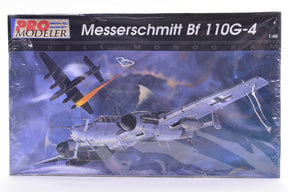 Model kit box art: Messerschmitt Bf 110G-4 aircraft in flight for Revell 85-5933