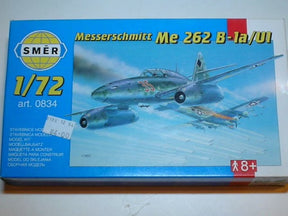 Model kit box art: Messerschmitt Me 262 B-1a/U1 scale model for SMER