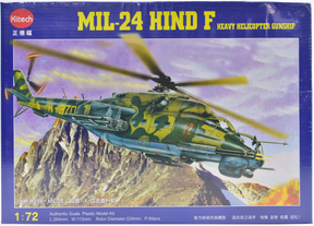 Mil-24 Hind F heavy gunship model kit box art for Kitech 08M-M354