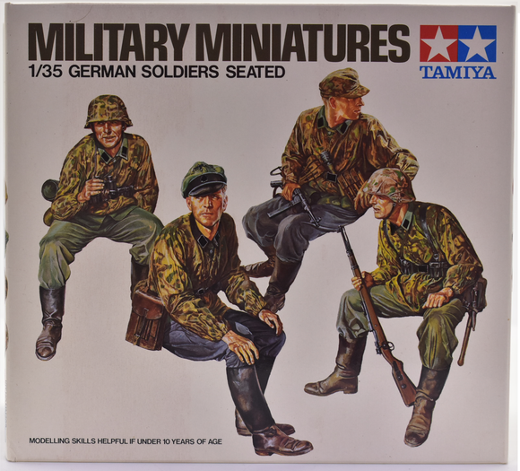 Military Miniatures German Soldiers Seated 1:35 Scale | MM209 | Tamiya Models