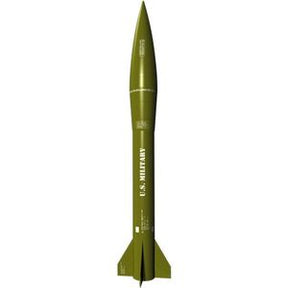 Green model rocket kit with fins, labeled "U.S. MILITARY." for Estes 2466