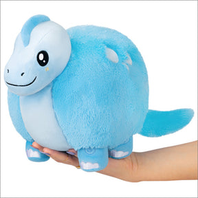 Light blue plush Apatosaurus toy held in a hand for Squishable SQU-114751