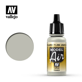 Light gray paint bottle and swatch for USAAF color for Vallejo 71296