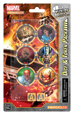 Avengers Forever dice and token pack featuring Ghost Rider and other heroes for WizKids WZK84860