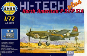 Model kit box art showing a North American P-51 fighter plane in flight for SMER 0894