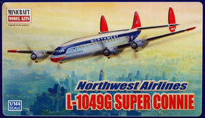Northwest Airlines L-1049G Super Connie model kit box art for Minicraft 14513