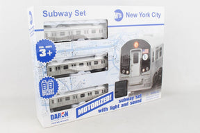 Toy subway train set with track, lights, and sound for ages 3+ for Daron NY23075, track view