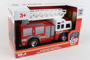 Red toy fire truck with ladder, lights, and sound action for kids for Daron NY27200-2