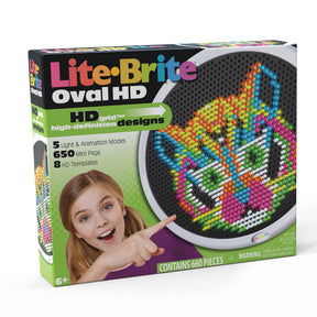Crafting colorful designs with a Lite-Brite oval grid set for Schylling 2250