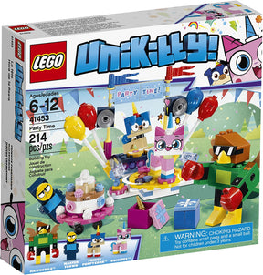 LEGO Unikitty Party Time building set box art featuring colorful characters for 41453