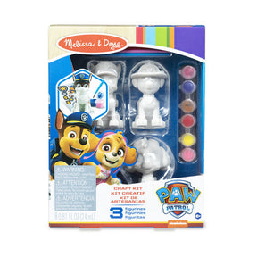 Craft kit with three Paw Patrol pup figurines for crafting fun for Melissa and Doug 33265