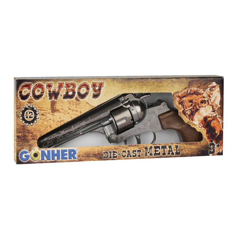 Cowboy Revolver 12 Shot Cap Gun - Silver | 122/0 |Gonher