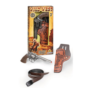Wild West die-cast metal revolver, holster, and belt set for Gonher 201/0
