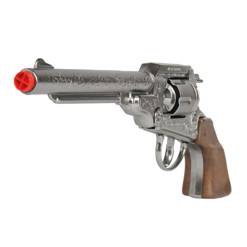 Cowboy Colt Style Revolver Pistol 8-Shot Silver | 88/0 | Gonher