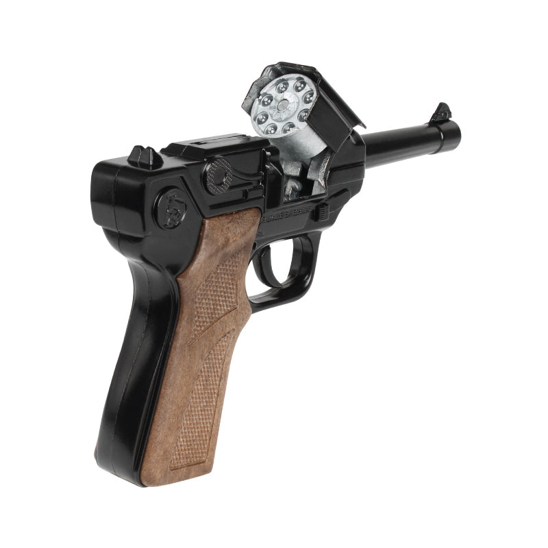 Police Luger Pistol 8-Shot - Black | 124/6 | Gonher