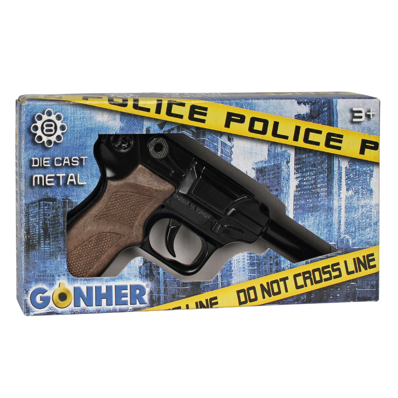 Police Luger Pistol 8-Shot - Black | 124/6 | Gonher