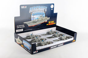Toy set of die-cast aircraft carriers with pullback action for Daron PMT1601